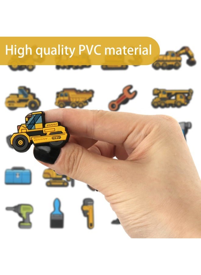 mortd Construction Shoe Decoration Charms, 23 PCS Excavator Bulldozer Truck Helmet Shoe Charm for Shoe Wristband Clog Sandals Decor, PVC Shoe Charm Accessories for Party Favor Holiday Birthday Gifts - Image 5