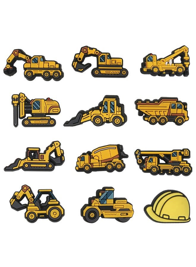 mortd Construction Shoe Decoration Charms, 23 PCS Excavator Bulldozer Truck Helmet Shoe Charm for Shoe Wristband Clog Sandals Decor, PVC Shoe Charm Accessories for Party Favor Holiday Birthday Gifts - Image 2