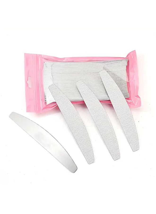 100 Pcs Detachable Nail Files With Grit 80 100 180 240 And Stainless Steel Sheet For Manicure Pedicure - Image 1