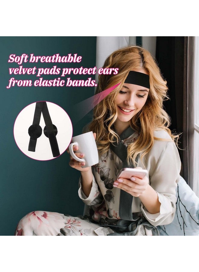 مولين 4 قطع من الأربطة المطاطية السوداء للشعر المستعار للحفاظ على الشعر المستعار في مكانه مع أغطية الأذن، شريط دانتيل لقبضة الشعر المستعار، شريط دانتيل، شريط ذوبان لشعر الدانتيل الأمامي للنساء - Image 4