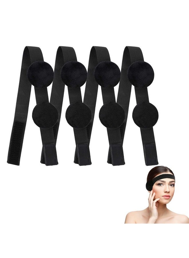 مولين 4 قطع من الأربطة المطاطية السوداء للشعر المستعار للحفاظ على الشعر المستعار في مكانه مع أغطية الأذن، شريط دانتيل لقبضة الشعر المستعار، شريط دانتيل، شريط ذوبان لشعر الدانتيل الأمامي للنساء - Image 1