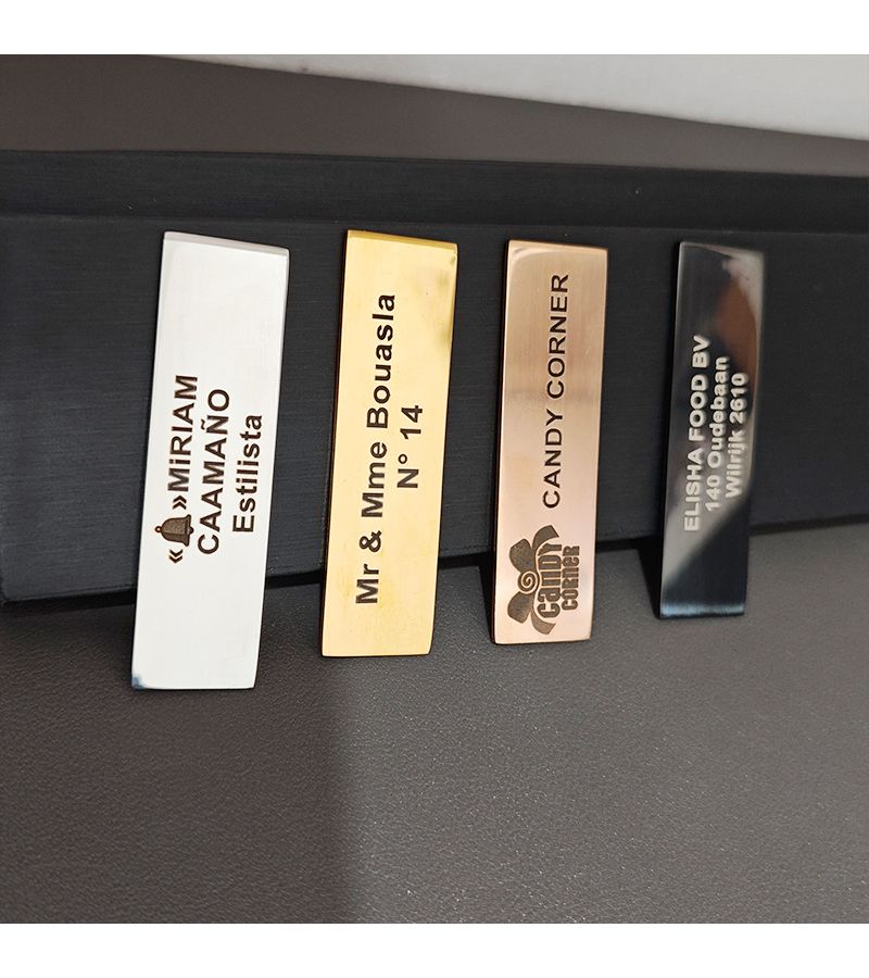 Custom Engrave Golden Double Sided Tape Adhesive Mailbox House Number Name Plate For Door Stainless Steel Home ID Tag Label - Image 3