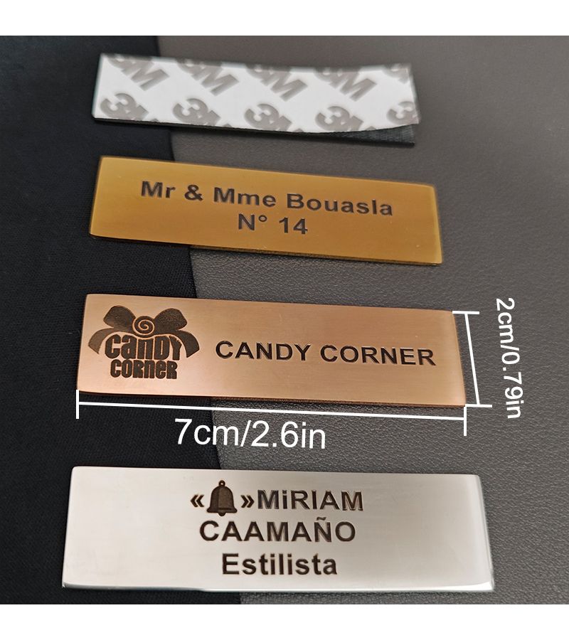 Custom Engrave Golden Double Sided Tape Adhesive Mailbox House Number Name Plate For Door Stainless Steel Home ID Tag Label - Image 2