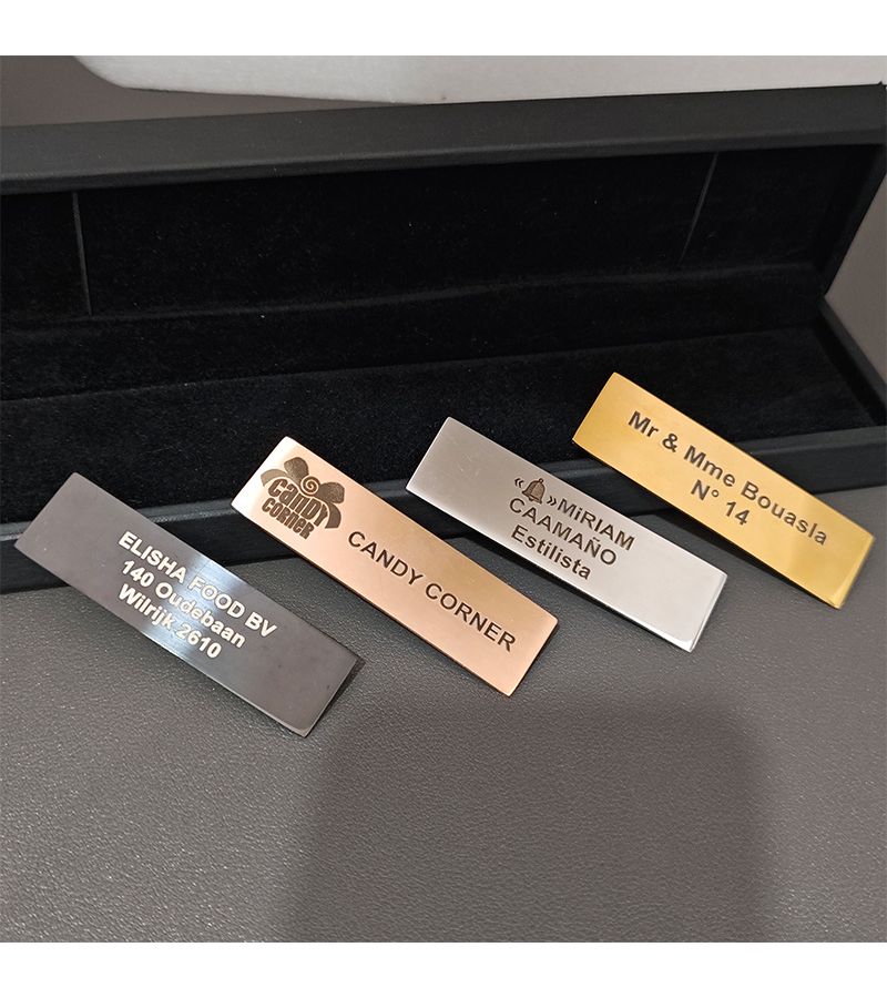 Custom Engrave Golden Double Sided Tape Adhesive Mailbox House Number Name Plate For Door Stainless Steel Home ID Tag Label - Image 5