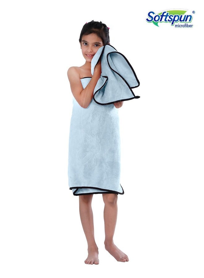 SOFTSPUN Microfiber Wipes Large Baby Towel 2pc Light Sky Blue! Ultra Absorbent Super Soft&Comfortable Quick Drying for Men&Women Daily Use Extra Large Size Unisex.… - Image 3