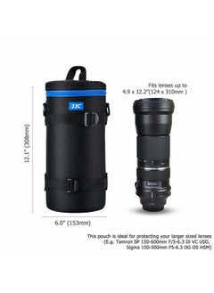 JJC Camera Lens Pouch Case for Canon RF 800mm Tamron SP 150-600mm Sigma 150-600mm 150-500mm Nikon Nikkor AF-S 200-500mm & More, Zipper Polyester Lens Protective Bag Interior Size 4.9x11.4”  - Image 4