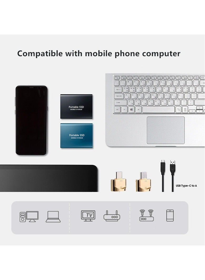 2TB Portable External Hard Drive, Mini SSD Hard Drives,Solid State External Drives,Computer Backup Drive,USB 3.1 to Type-C Support Data Storage Transfer for Windows XP PC Laptop and Mac(Black)  - Image 4