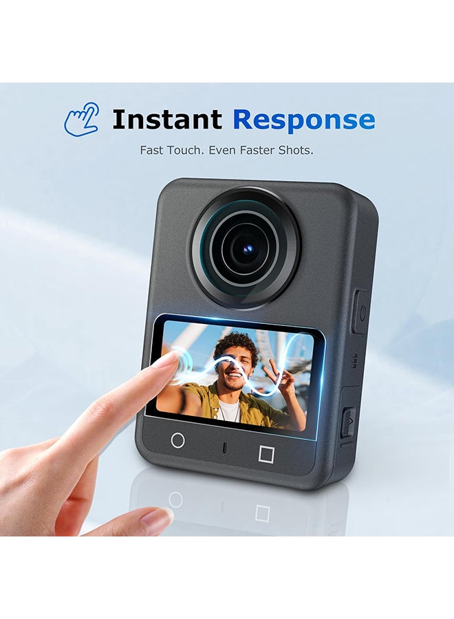 O Ozone Screen Protector for DJI Osmo 360 Camera Accessories – 2 Pack Ultra HD Tempered Glass, 9H Hardness, Anti-Fingerprint, Scratch-Resistant- Black - Image 5