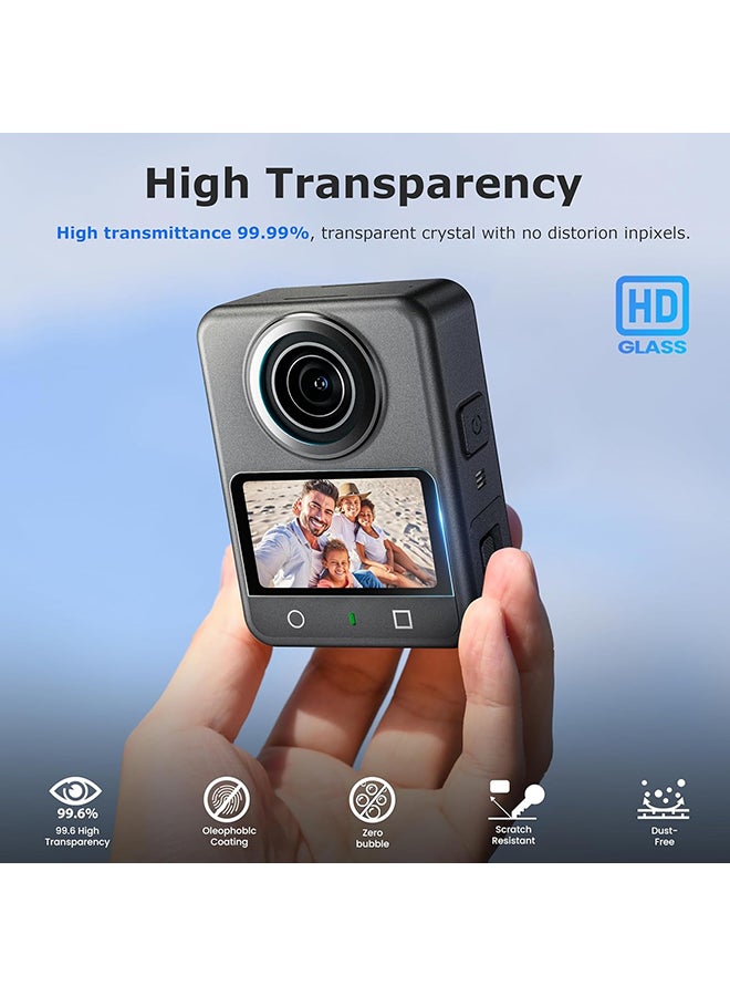 O Ozone Screen Protector for DJI Osmo 360 Camera Accessories – 2 Pack Ultra HD Tempered Glass, 9H Hardness, Anti-Fingerprint, Scratch-Resistant- Black - Image 4