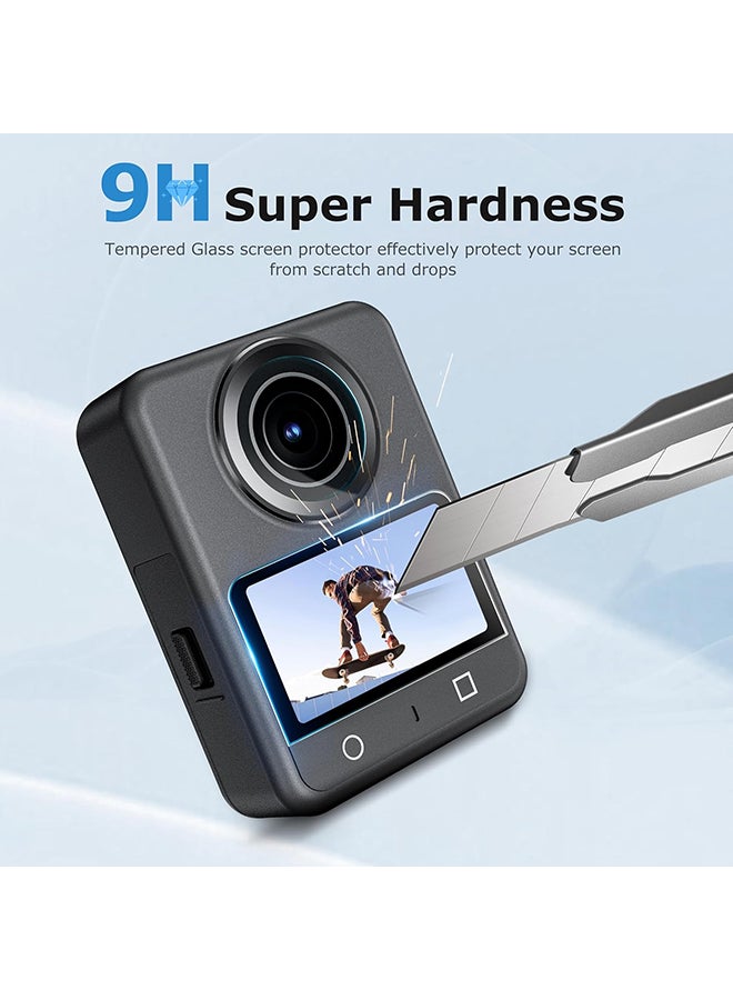 O Ozone Screen Protector for DJI Osmo 360 Camera Accessories – 2 Pack Ultra HD Tempered Glass, 9H Hardness, Anti-Fingerprint, Scratch-Resistant- Black - Image 3