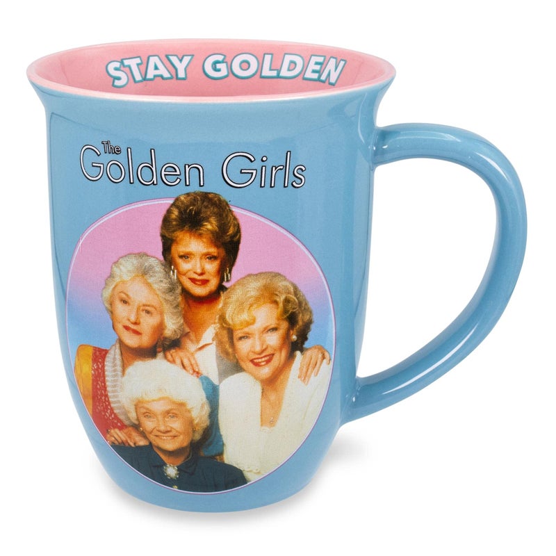The Golden Girls Stay Golden Wide Rim Ceramic Mug  BPAFree Large Coffee Cup For Espresso Caffeine Cocoa  Home  Kitchen Essentials  Nostalgic 80s Gifts and Collectibles  Holds 16 Ounces