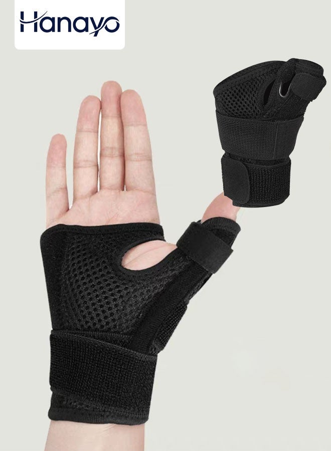 Hanayo 1 Pcs Wrist Brace Thumb Support Brace for Wrist Hand Thumb Stabilizer Fits Both Right Left Hand for Men and Women (Black) - Image 1