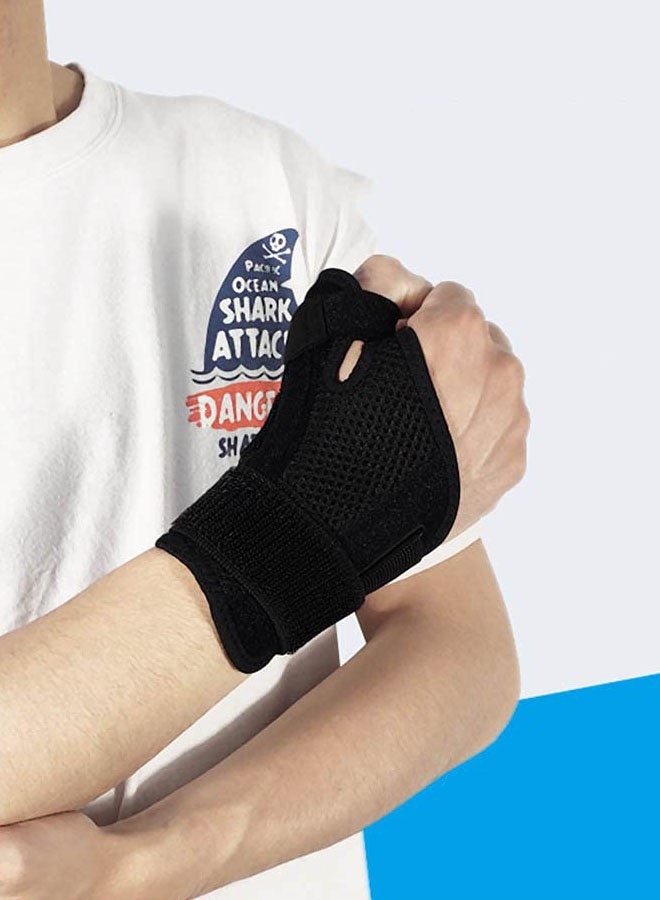 Hanayo 1 Pcs Wrist Brace Thumb Support Brace for Wrist Hand Thumb Stabilizer Fits Both Right Left Hand for Men and Women (Black) - Image 2