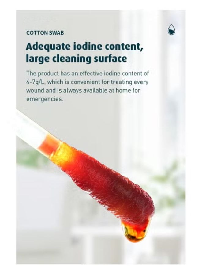 Be a better mom Medical Disposable Cotton Swabs Iodine Individually Iodophor Swabs Outdoor Supplies Packaged Cotton Swabs Iodine Swabs for Wound Treatment  - Image 5