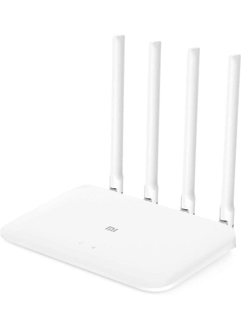 راوتر شاومي Xiaomi Mi WIFI Router 4C للتحكم عبر التطبيق، ذاكرة 64MB RAM، معيار 802.11 b/g/n، تردد 2.4G، سرعة 300Mbps، 4 هوائيات، راوتر لاسلكي ومقوي إشارة للمنزل، متوافق مع تطبيق Mi Wifi وأجهزة Android و iOS، أبيض