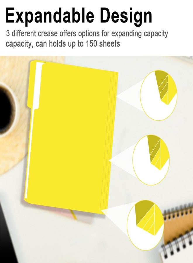RAZCC File Folder, RAZCC 100 Pack 1/3 Cut Tab File Folders Letter Size, Yellow, Folders with Tab, Great for Organizing and Easy File Storage - Image 5