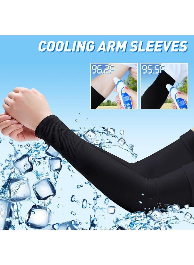 R2Depot Arm Sleeves for Men Women Youth, Cooling UV Protection Sun Sleeves, Anti-Slip Compression Arm Cover Sleeve, 7 Pairs: Solid Colors, L - Image 2