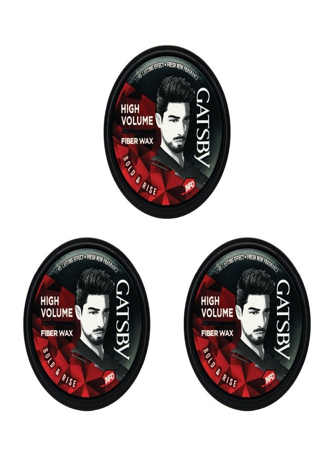 Gatsby Styling Fiber Hair Wax - Bold & Rise 25gm (Set of 3) | High Volume, Natural Finish, Strong Hold, Anytime Re-Stylable & Easy Wash Off | For High Quiff Hair Style | Hair Styling Wax for Men - Image 1
