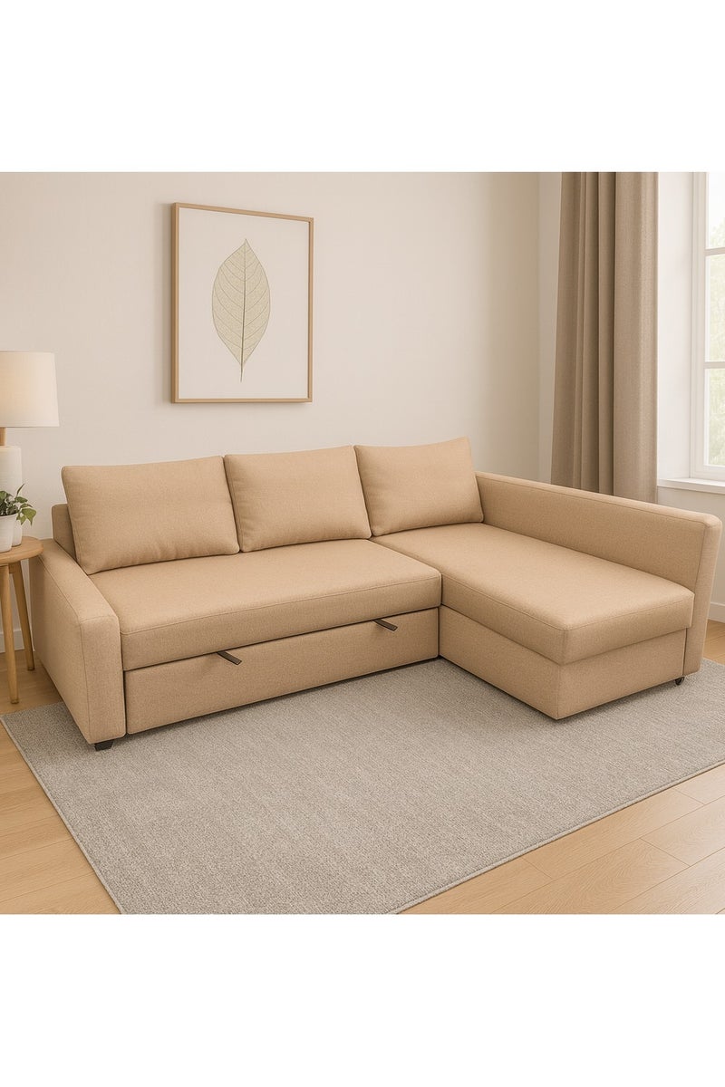 كرنك أريكة سرير قابلة للتحويل من كارناك بيج مع مساحة تخزين - أريكة عصرية على شكل حرف L قابلة للسحب لغرفة المعيشة - Image 1