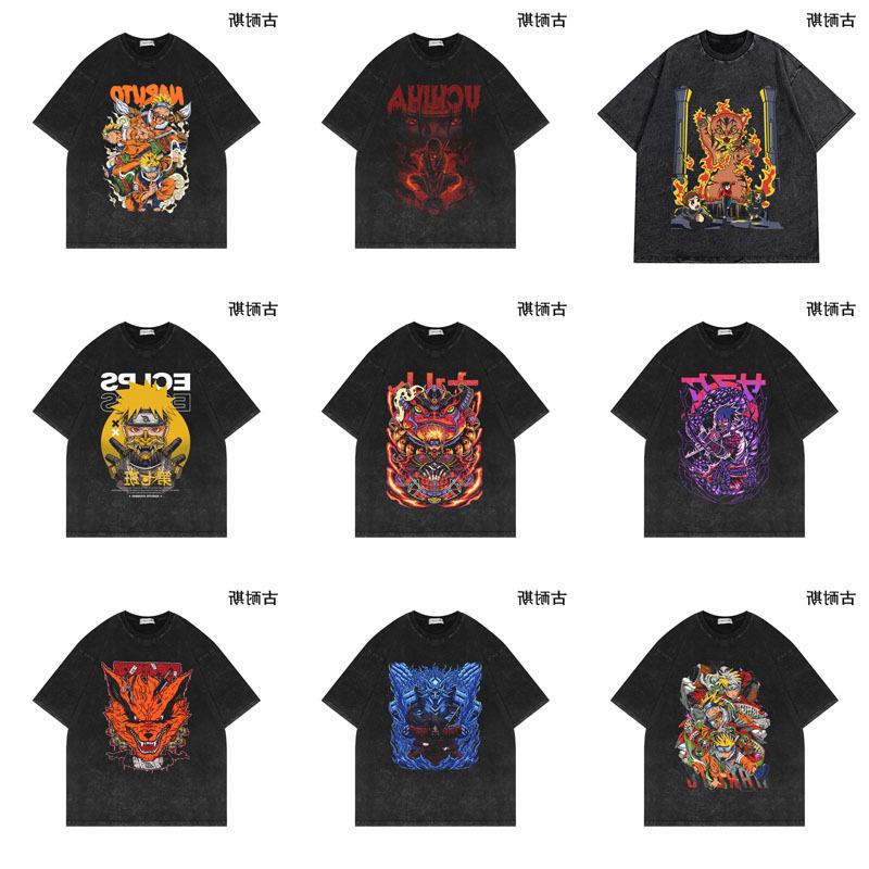 American High Street Fashion Brand Short Sleeve T-Shirt Men'S Summer Retro Washed Old Half Sleeve Niche Handsome - Image 2