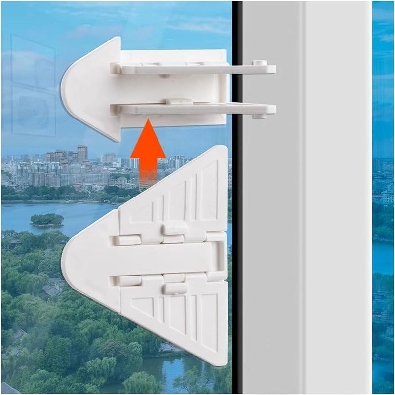 Sliding Glass Door Lock Security  3 Pack Child Safety Locks for Patio Slide Doors Child Proof Window Lock Double Guard Kids Pets Safe Slider Door Latch Stop Bar Easy Installation Without Drilling - Image 4