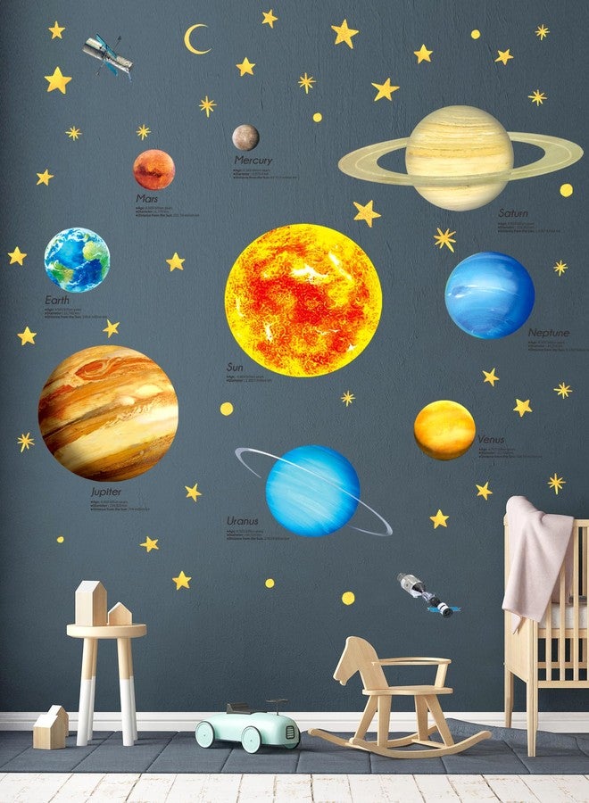 DECOWALL DS9-2007 Solar System Kids Wall Stickers Wall Decals Peel and Stick Removable Wall Stickers for Kids Nursery Bedroom Living Room d?cor - Image 1
