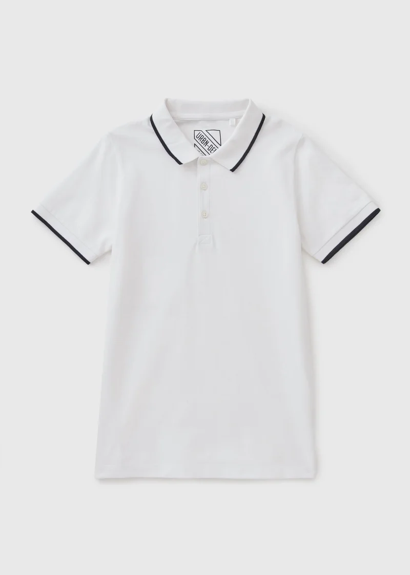 Matalan Boys White Tipped Polo Shirt