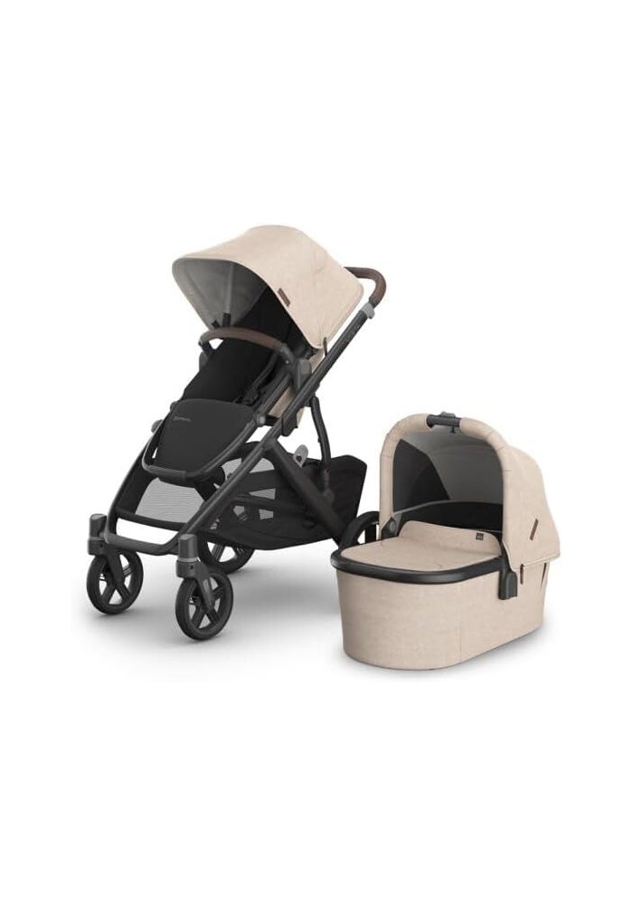 UPPAbaby Vista V3 Stroller with Bassinet V3 - Convertible Single to Double Stroller, Liam Oat Mélange, Carbon Frame - Image 1
