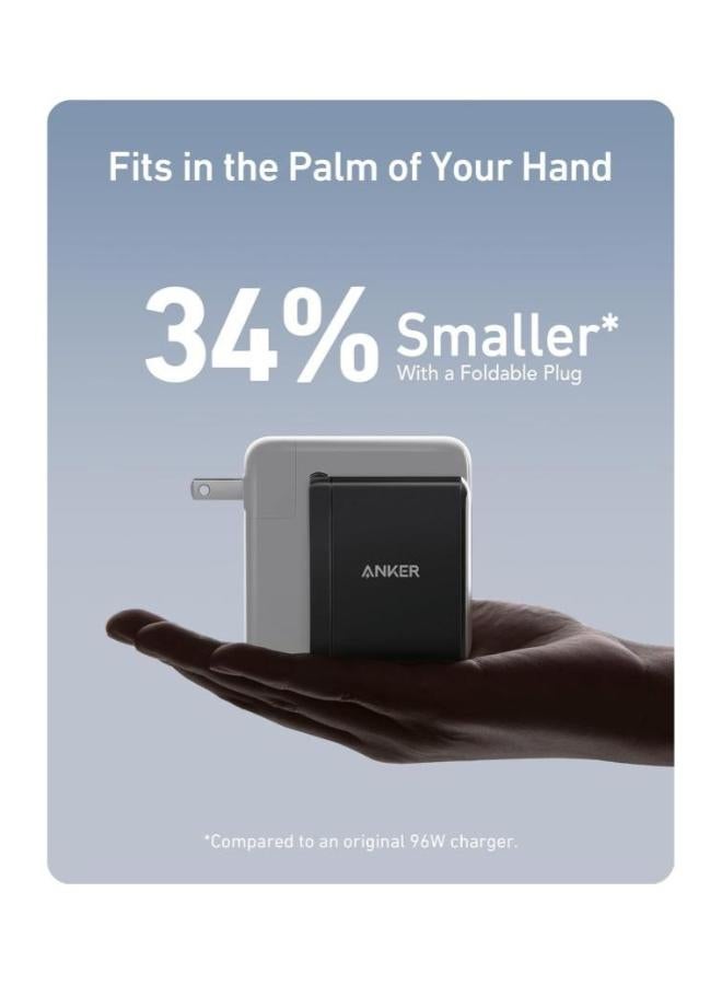 100W USB C Charger Block (GaN II), 3 Port Fast Compact Wall Charger for MacBook, Dell XPS, iPad Pro, Galaxy S24, iPhone 16/15 and More Series - Image 3