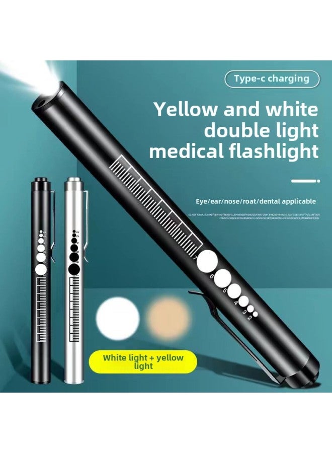 Pupil Pen Doctor Special Nurse Children Morning Examination Usb Charging Ophthalmology Otolaryngology Oral Small Medical Flashlight-Color:black Double Lamp  - Image 2
