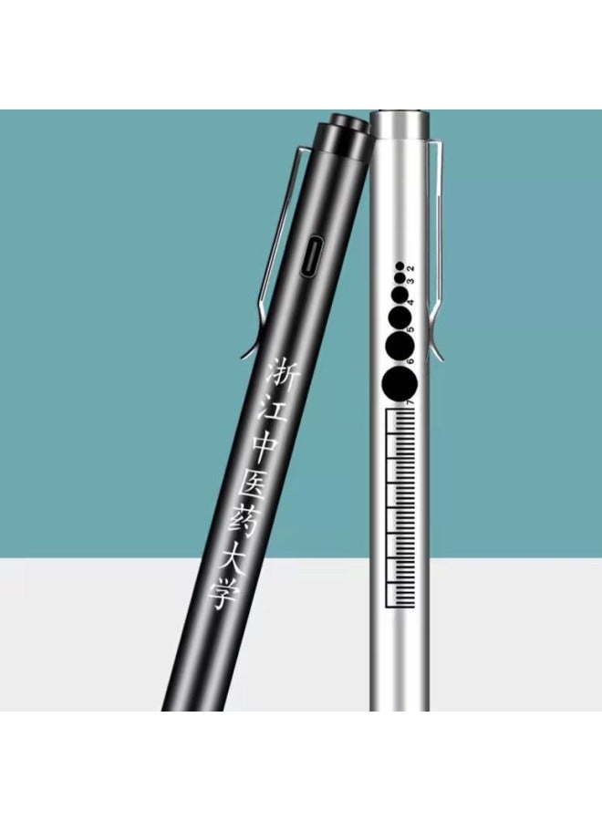 Pupil Pen Doctor Special Nurse Children Morning Examination Usb Charging Ophthalmology Otolaryngology Oral Small Medical Flashlight-Color:black Double Lamp  - Image 4