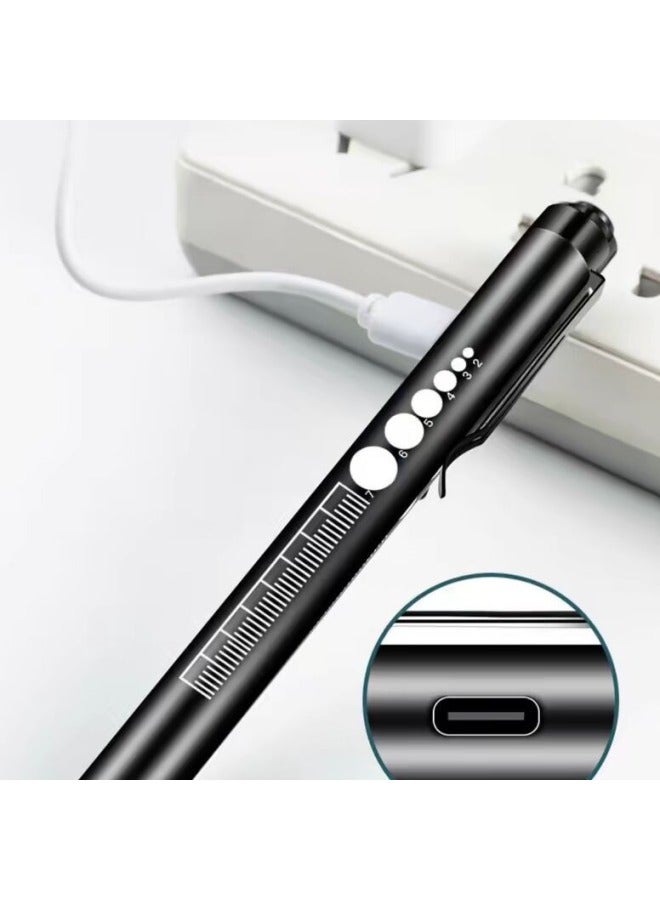 Pupil Pen Doctor Special Nurse Children Morning Examination Usb Charging Ophthalmology Otolaryngology Oral Small Medical Flashlight-Color:black Double Lamp  - Image 5