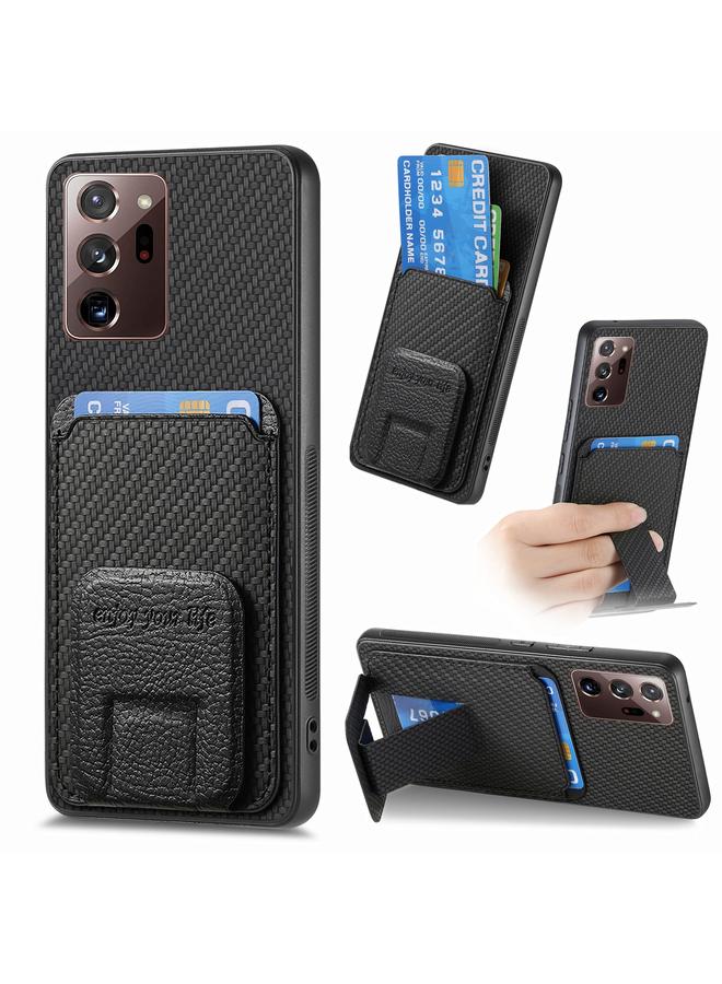 اس-توب جراب لهاتف Samsung Galaxy Note20 Ultra مصنوع من ألياف الكربون وحامل قابل للطي - Image 1