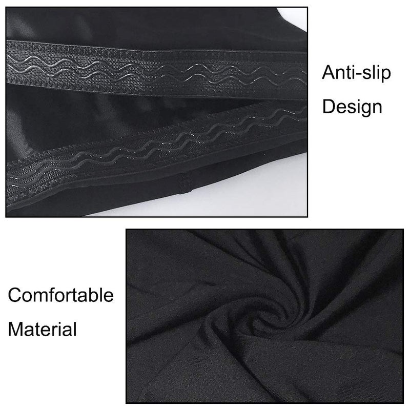 Luwint Long Leg Sleeves for Kids Comfortable Non-Slip UV Protection Thigh Calf Brace Support for Basketball Running Cycling, 1 Pair (Black S) - Image 3