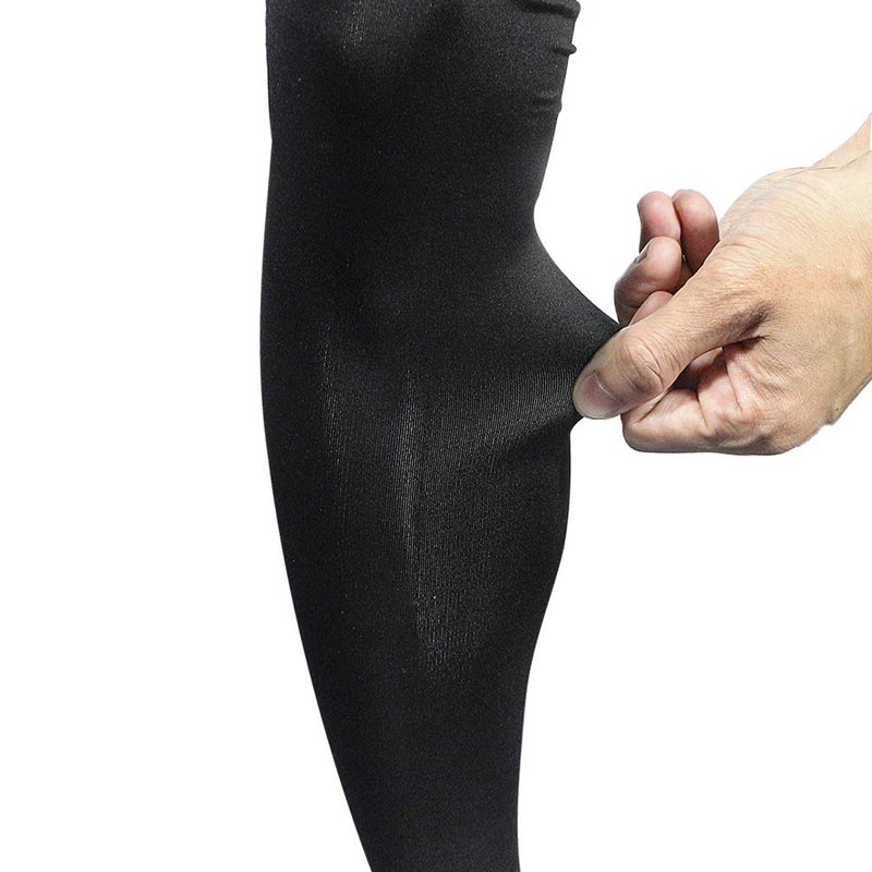 Luwint Long Leg Sleeves for Kids Comfortable Non-Slip UV Protection Thigh Calf Brace Support for Basketball Running Cycling, 1 Pair (Black S) - Image 4