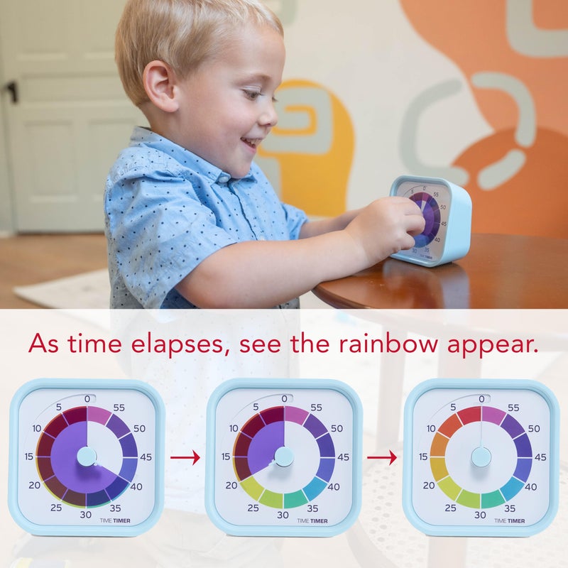 Time Timer MOD - Home Edition - Rainbow Wheel - Individual Sized 60 Minute Visual Countdown Timer with 5 Minute Color Segments for Kids, Toddlers, Students, with Silent Operation (Multicolor) - Image 4