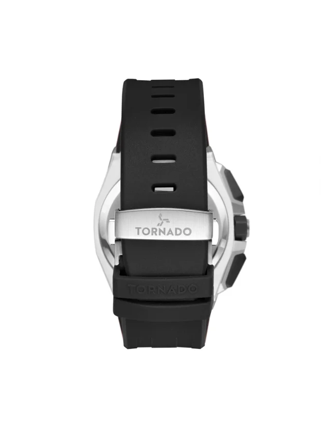 TORNADO  Men's High Quality Flexible And Durable Silicone Chronograph Watch T25103-SSBB - 43mm mm for Men | Best Price UAE