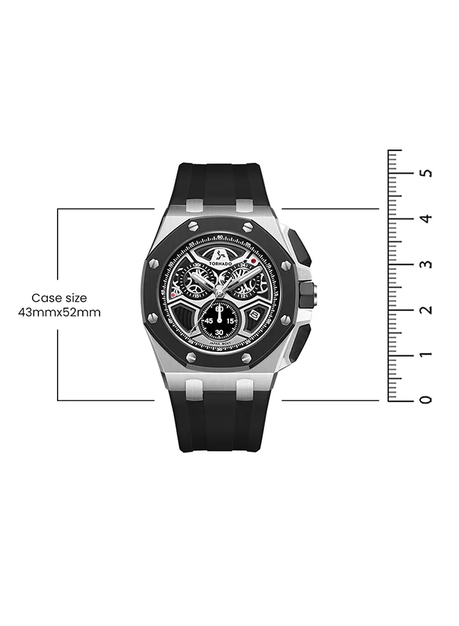 TORNADO  Men's High Quality Flexible And Durable Silicone Chronograph Watch T25103-SSBB - 43mm mm for Men | Best Price UAE