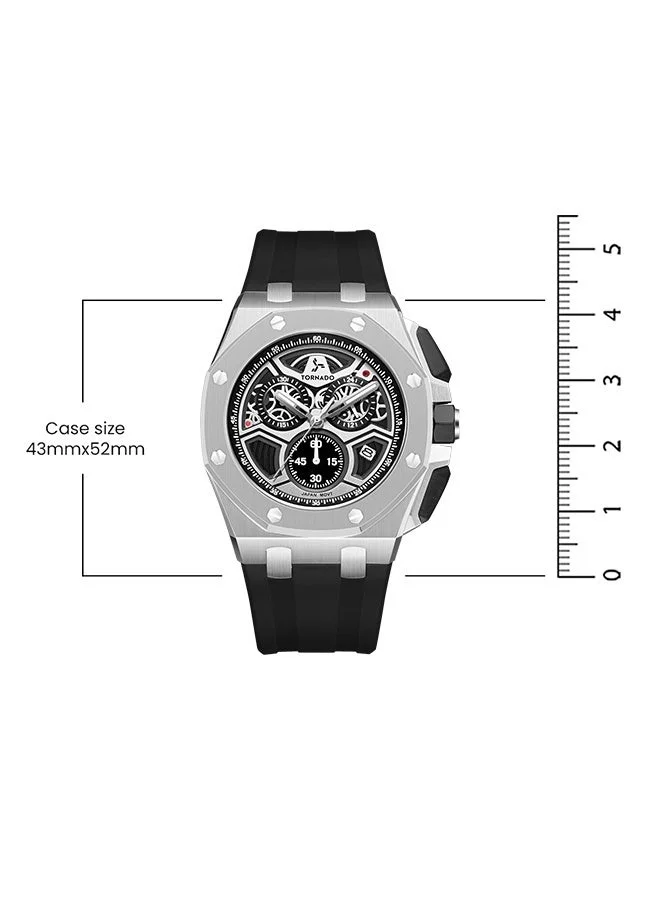 Tornado  Men's High Quality Flexible And Durable Silicone Chronograph Watch T25103-SSBB - 43mm mm for Men | Best Price UAE
