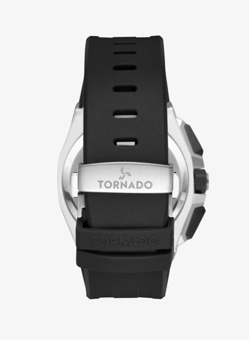 Tornado  Men's High Quality Flexible And Durable Silicone Chronograph Watch T25103-SSBB - 43mm mm for Men | Best Price UAE