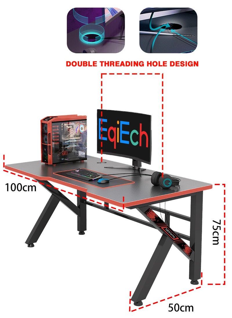 EqiEch Gaming Desk Carbon Fiber K-Shaped Game Table Home Office Computer Desk Gaming Table  - Image 2