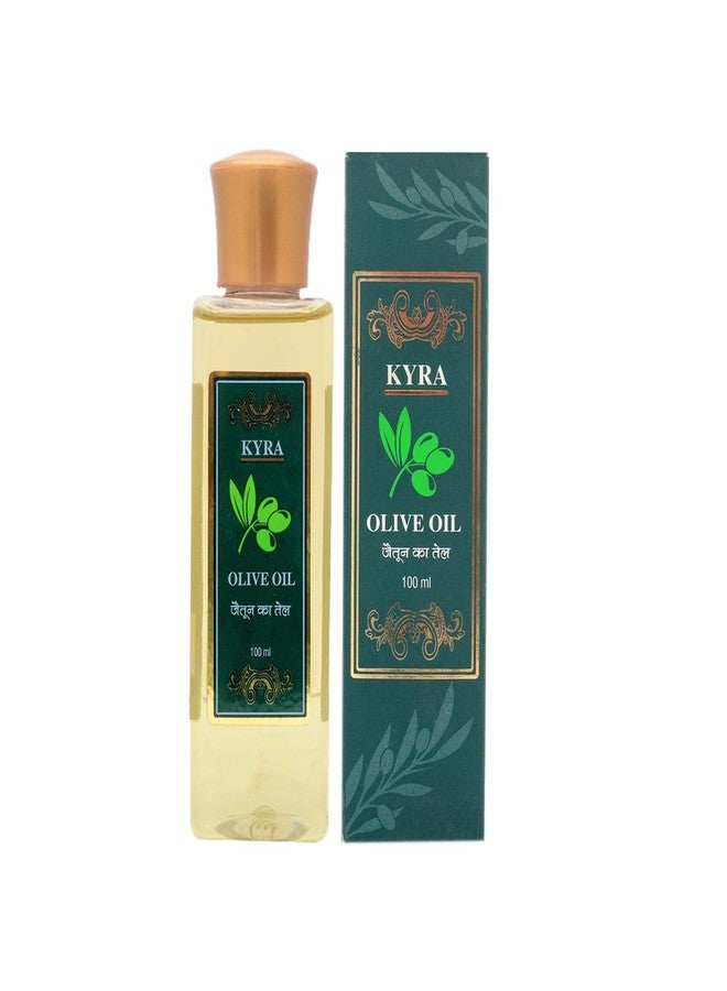 Kyra Olive Oil (100 ml) | Cold Pressed & Extra Virgin Olive Oil for Hair Growth & Skin | Nourishing Oil for Dry Skin, Body Massage, Stretch Marks, Anti-Aging, Moisturizing & Daily Skin & Hair Care - Image 1