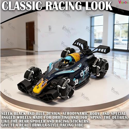 VikriDA RC 4x4 Formula F1 Drift Smoke Car Toy | 1:14 Scale 2.4Ghz Hand Sensor Gesture Control Sports Racing Car 360° Rotation 3 Lights Music Spin Stunt Remote Control Cars. - Image 5
