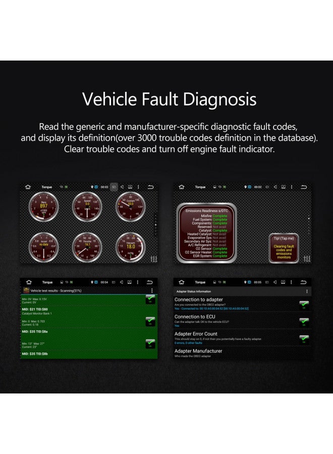 EONON 2024 Eonon Newest V0056 OBD2 OBDII, Diagnostic Scanner, Bluetooth Scan Tool Adapter ELM327 for Eonon GMA12S-U,UA12S-PLUS-U,E46A12S-U,VWA12S-U,E90A12S-U,Q03SE,Q50SE,Q53SE,Q63SE,Q65SE,Q80SE Car Stereo - Image 3