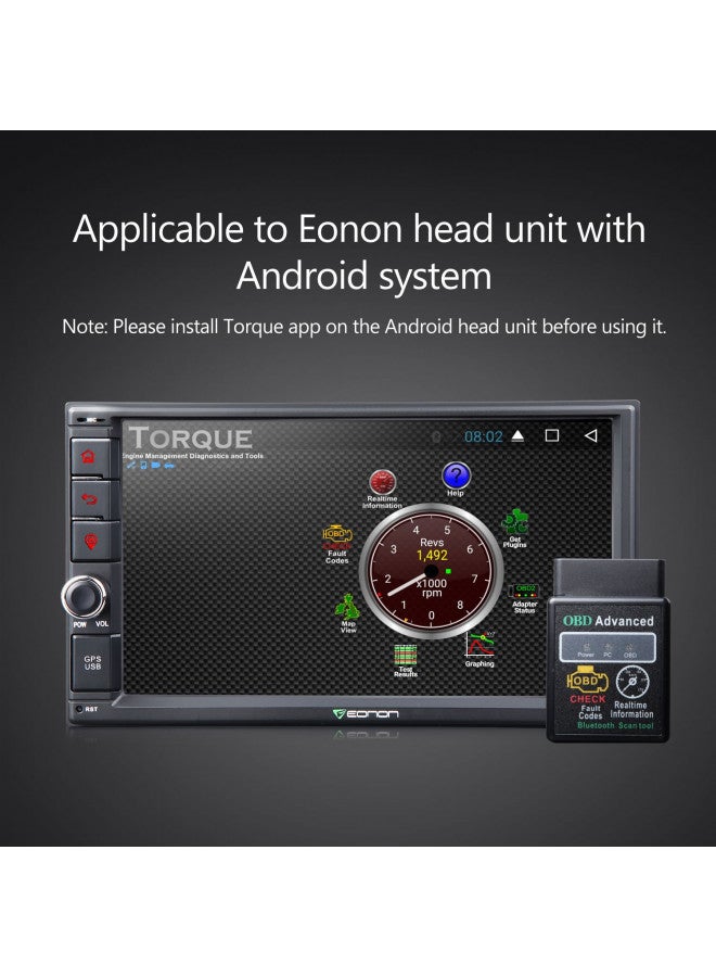 EONON 2024 Eonon Newest V0056 OBD2 OBDII, Diagnostic Scanner, Bluetooth Scan Tool Adapter ELM327 for Eonon GMA12S-U,UA12S-PLUS-U,E46A12S-U,VWA12S-U,E90A12S-U,Q03SE,Q50SE,Q53SE,Q63SE,Q65SE,Q80SE Car Stereo - Image 2