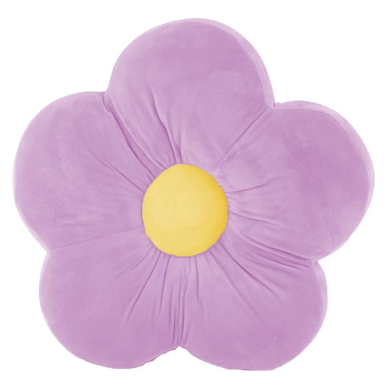 Peach Cuddle Flower Shaped Floor Cushion for Kids Room, Living Room, Luxury Kids Furnishing, Throw Pillow, Decorative Cushion, Nursery Décor, Velvet Cushion, (16x16 inch, Pack of 1, Purple) - Image 2