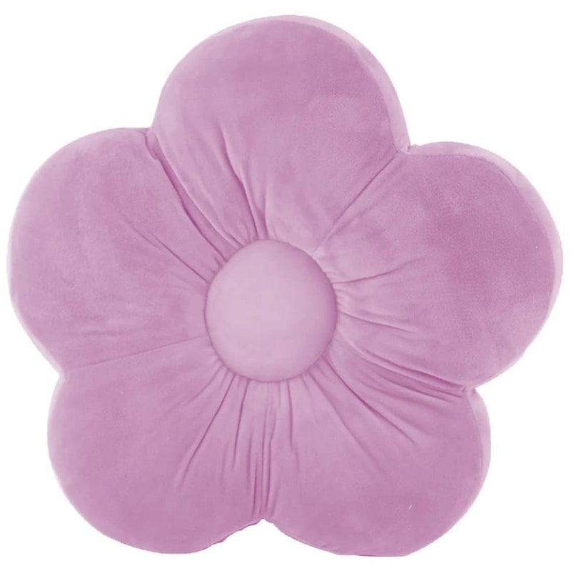 Peach Cuddle Flower Shaped Floor Cushion for Kids Room, Living Room, Luxury Kids Furnishing, Throw Pillow, Decorative Cushion, Nursery Décor, Velvet Cushion, (16x16 inch, Pack of 1, Purple) - Image 3