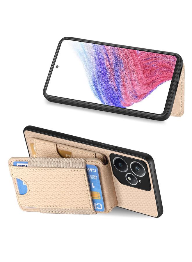 اس-توب جراب هاتف Realme Neo7 من ألياف الكربون مع حامل محفظة عمودي قابل للطي - Image 5