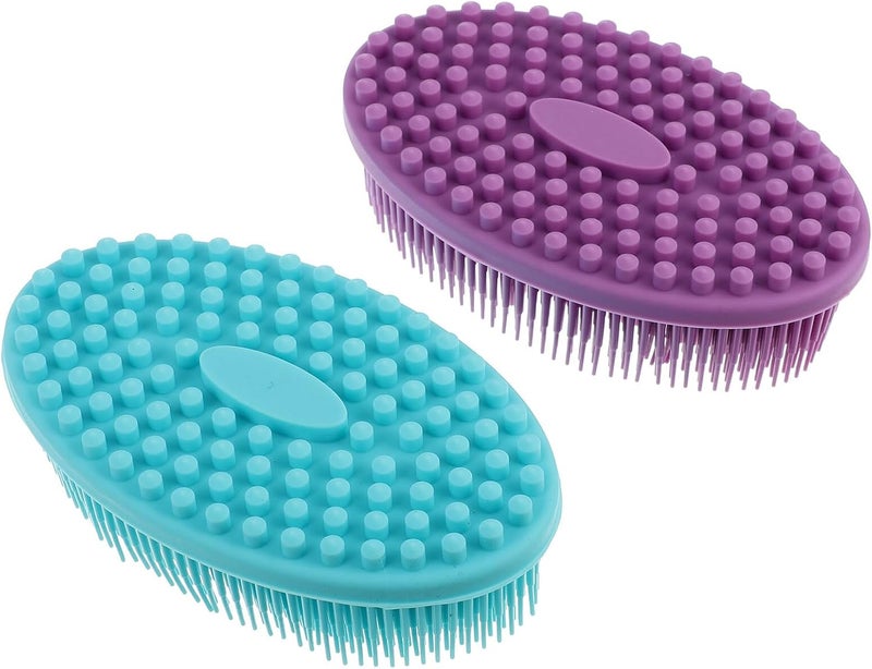 2pcs Silicone Body Brush Dual-Sided Soft Bath Shower Scrubber for Gentle Exfoliating and Massage, Silicone, Suitable for Sensitive Skin and Bathing - Image 1