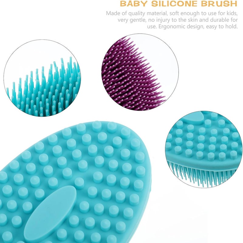 2pcs Silicone Body Brush Dual-Sided Soft Bath Shower Scrubber for Gentle Exfoliating and Massage, Silicone, Suitable for Sensitive Skin and Bathing - Image 3